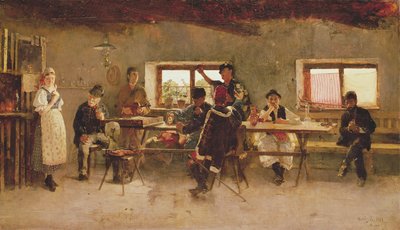 Revelers in a Pub, 1888 av Simon Hollosy