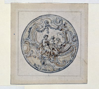 Design för urfodral, av Simon Gribelin (1661-1833) av Simon II Gribelin