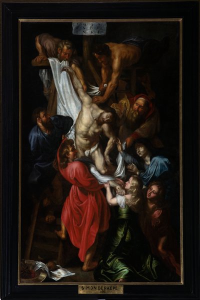 Församlingskyrka (Sankt Peters församlingskyrka). Målning. Nedstigning av korset. Simon DePepe (?). av Simon II de Pape