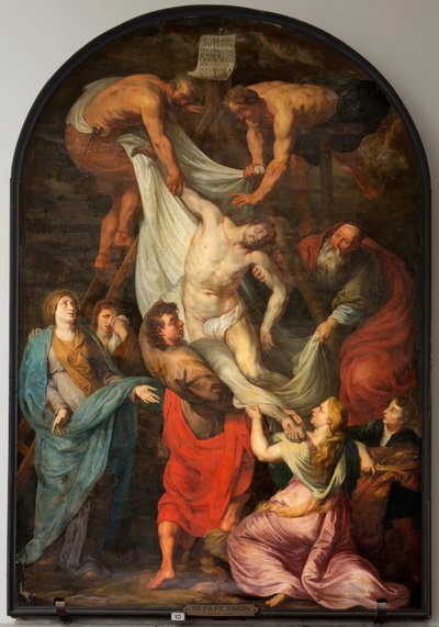 Sockenkyrka (Sint-Walburgakerk). Målning "Descent of the Cross". Simon de Pape. Kopiera till PPRubens. Mitten av 1600-talet. av Simon II de Pape