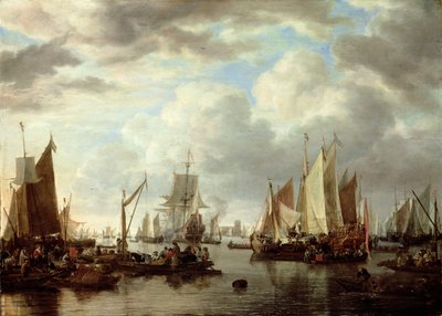 Leverans före Dordrecht, 1651 av Simon de Vlieger