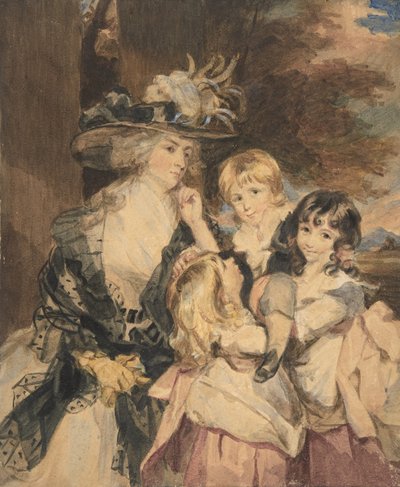 Lady Smith och hennes barn, 1800-1872. av Simon Jacques Rochard