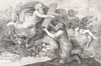 Moses på Sinai The Tables of Jewish Law, 1773. av Simon Julien