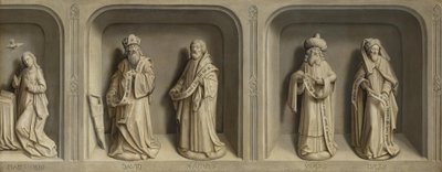 Scener ur den helige Bertins liv och bebådelsen till Maria med profeter och evangelister av Simon Marmion