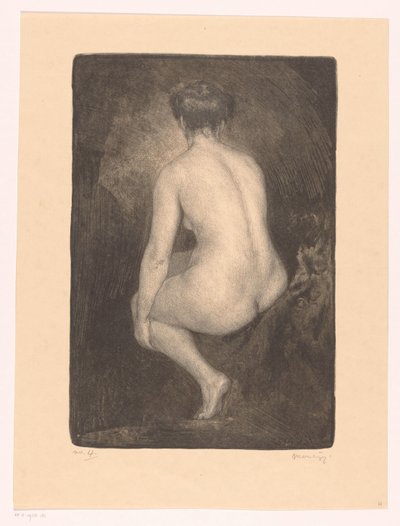 Sittande naken kvinna av Simon Moulijn (signed by artist)