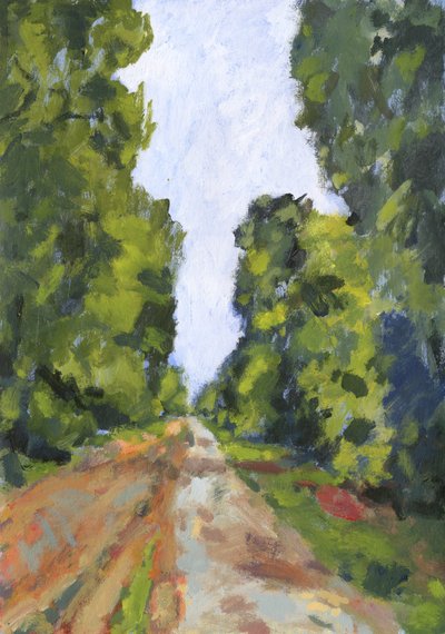 Avenue no 1, 2023 (akryl på papper) av Simon Neville
