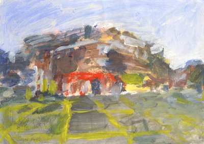 Crossroads, 2023 (akryl på papper) av Simon Neville