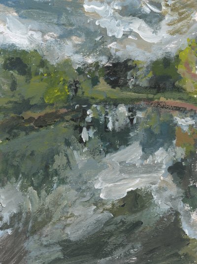 Pond no. 2 , 2023 (akryl på papper) av Simon Neville