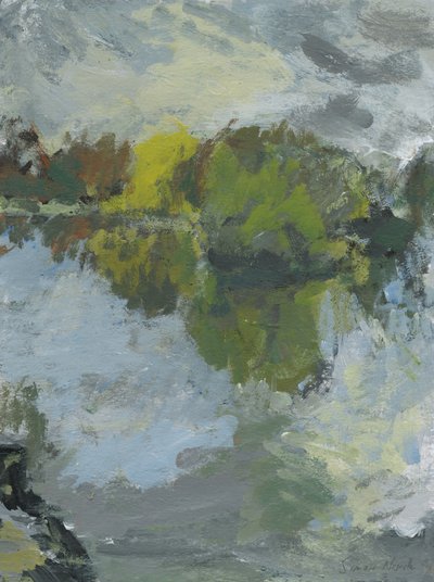 Damm nr. 4, 2023 (akryl på papper) av Simon Neville