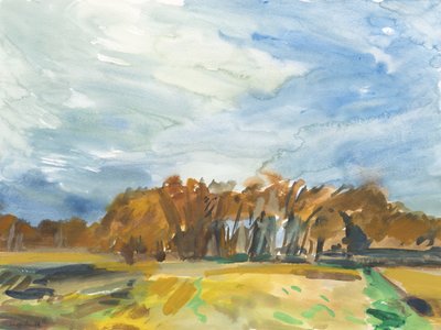 Richmond Park, 2018 (akvarell på papper) av Simon Neville