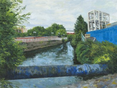 River Wandle, 2024 (akryl på dukpanel) av Simon Neville