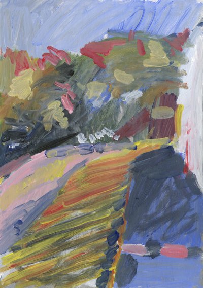 Galleria nr 1, 2023 (akryl på papper) av Simon Neville