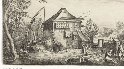 Vinterlandskap med gård Landskap (serietitel) av Simon Poelenburg