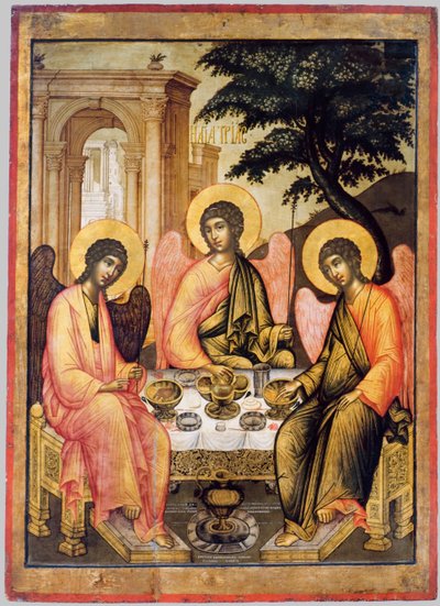 Gamla testamentets treenighet, 1671 (tempera på trä) av Simon Ushakov