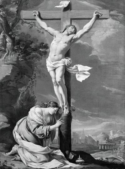 Kristus på korset med Maria Magdalena, 164050. av Simon Vouet