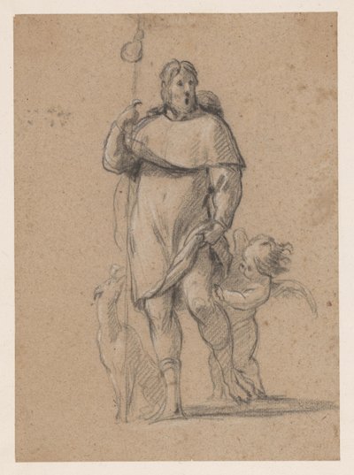 St Rochus med hund och ängel av Simon Vouet