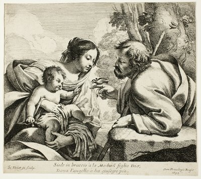 Den heliga familjen med en fågel av Simon Vouet
