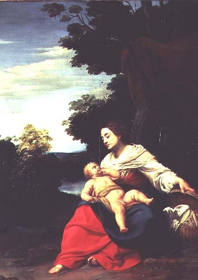 Madonna med en korg av Simon Vouet