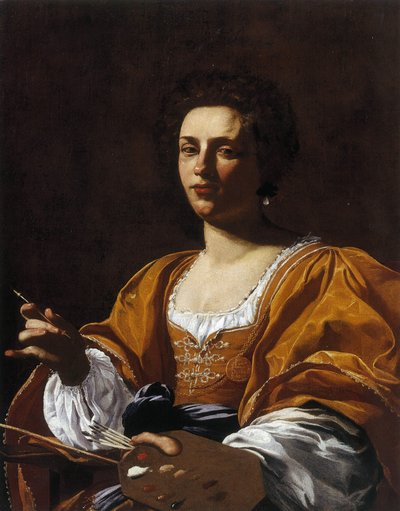 Porträtt av Artemisia Gentileschi, 1623-1626. av Simon Vouet