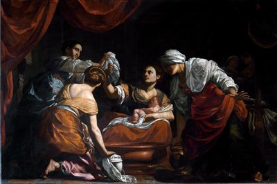 Jungfruns födelse (olja på duk av Simon Vouet