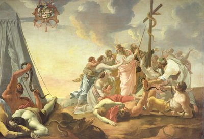 The Brazen Serpent, höger sektion (olja på duk) av Simon Vouet
