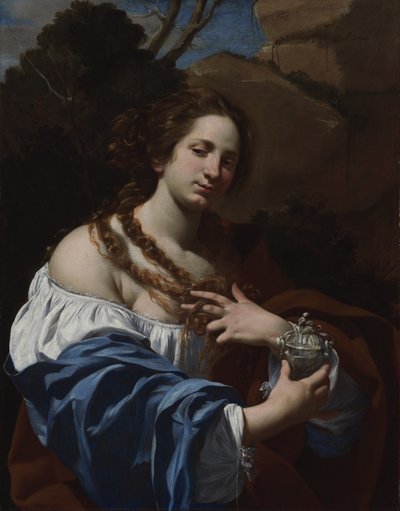 Virginia da Vezzo, konstnärens hustru, som Maria Magdalena av Simon Vouet