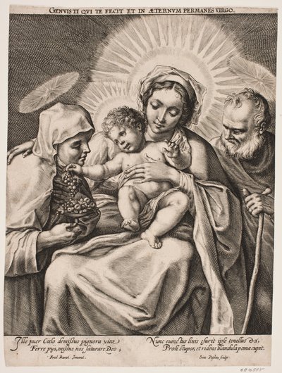 Den heliga familjen och S:ta Clara av Simon de Pas