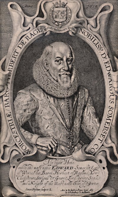 Edward Somerset, 4:e earl av Worcester, engelsk hovman, c1618 1894 av Simon de Passe