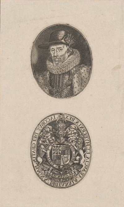 James I, kung av England, ca. 1616. av Simon de Passe