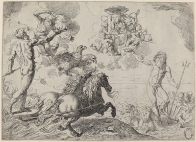 Jupiter, Neptunus och Pluto av Simone Cantarini