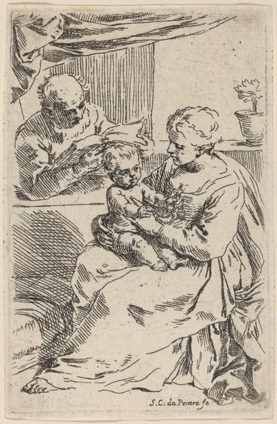 Den heliga familjen av Simone Cantarini