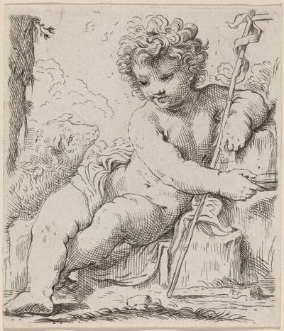 Spädbarnet Saint John av Simone Cantarini
