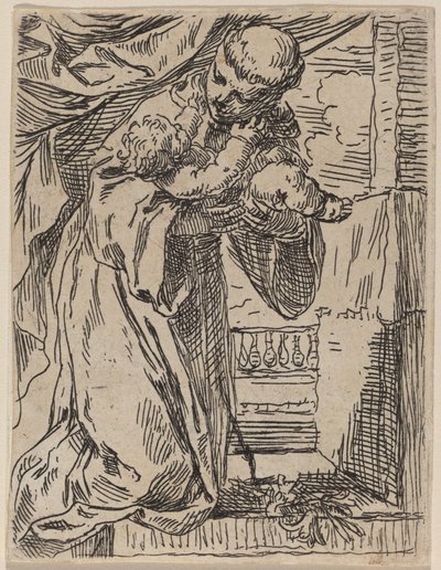 Den lilla helige Antonius av Padua av Simone Cantarini