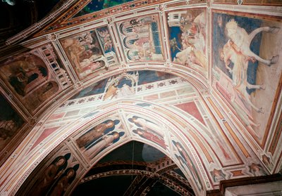 Avsnitt av Sankt Martins liv (St Martins liv) - Målning av Simone Martini (1280-1344) Fresco av Simone Martini