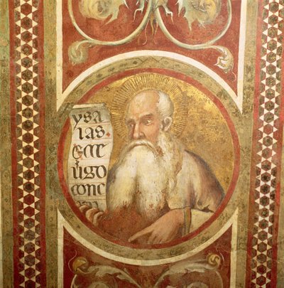 Maesta: Jesaja, detalj från ramen av Simone Martini