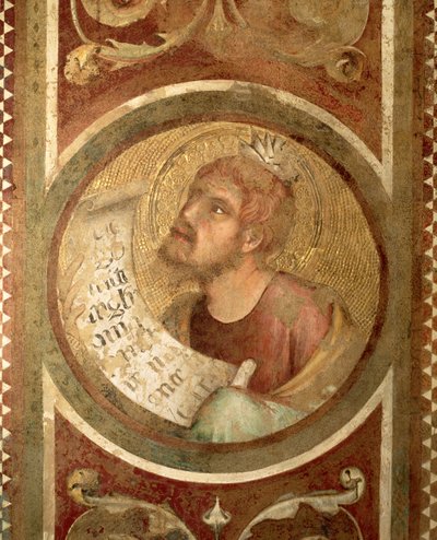 Maesta: Malachi, detalj från ramen av Simone Martini