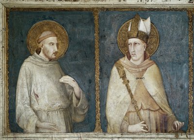 Saint Francis of Assisi och Saint Louis of Toulouse (Louis of Anjou av Simone Martini