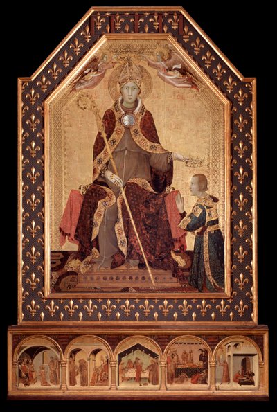 Saint Louis av Anjou (av Toulouse) Kronan Robert I av Neapel (1277-1343) Målning av Simone Martini (ca 1284-1344) 1317 Dim 200x138 cm Neapel, Museo Nazionale di Capodimonte, inv Q av Simone Martini