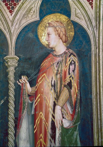 St Elizabeth av Ungern (detalj, fresk av Simone Martini