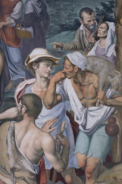 Tillbedjan av herdarna, 1578-82 (uppgift om 3497111) av Simone Veneziano Peterzano