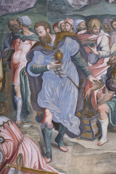 The Adoration of the Magi, Presbitery, 1578-82 (detalj av 3497103) av Simone Veneziano Peterzano