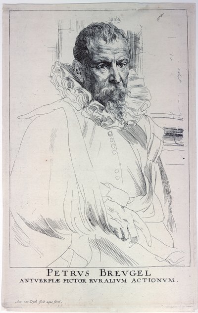 Porträtt av konstnären Jan Brueghel den yngre 1601-1678, första tredjedelen av 1600-talet. av Sir Anthony van Dyck