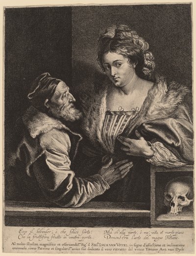 Tizian och hans älskarinna av Sir Anthony van Dyck and Lucas Emil Vorsterman after Titian