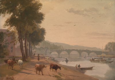 Utsikt över Richmond Bridge, på Themsen av Sir Augustus Wall Callcott