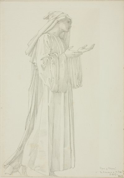 Figur av pilgrim i Romaunt av rosen av Sir Edward Burne Jones
