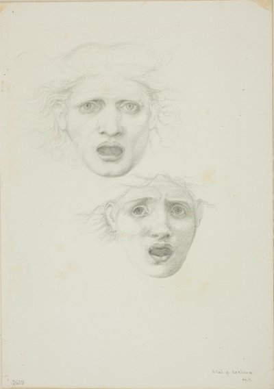 Chef för Medusa, två studier för Rondanini Medusa av Sir Edward Burne Jones