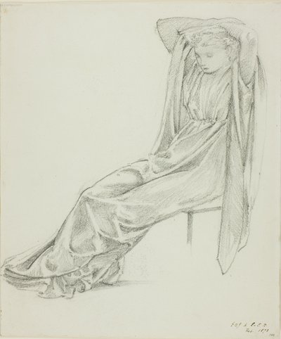 Sittande kvinnlig figur av Sir Edward Burne Jones