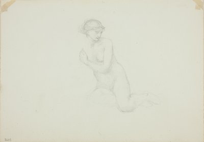 Sittande Kvinna Naken av Sir Edward Burne Jones