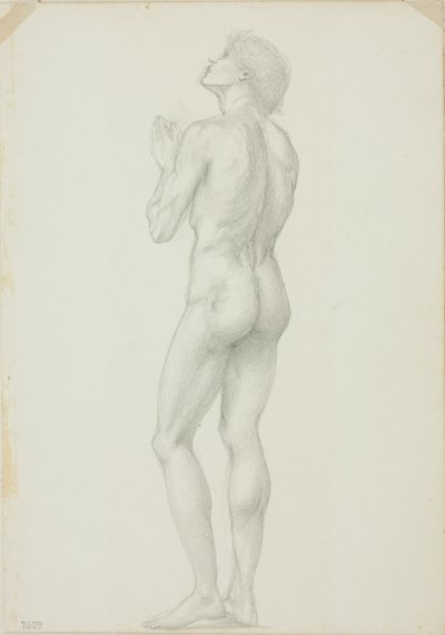 Stående manlig naken med händerna knäppta i bön av Sir Edward Burne Jones