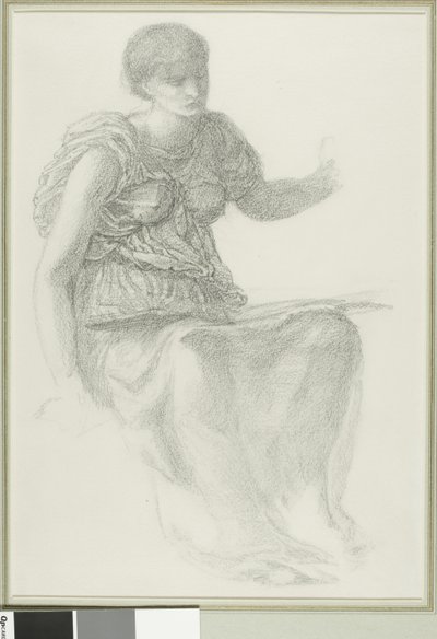 Studie för Ett av ödena av Sir Edward Burne Jones